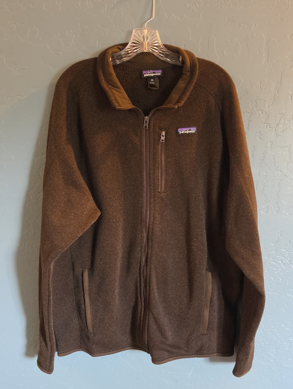 Patagonia Men's Brown Full-Zip Fleece Jacket with Chest Pocket